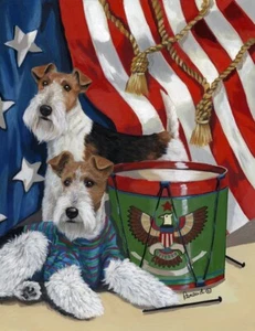 Edle Haustier Garten Flagge - Foxterrier USA 12" x 18" ~ Wohltätigkeitsorganisation!! - Bild 1 von 1