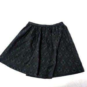 Dangerfield Mini Skirt Women Size 8 Black Flora Print Zip Up - Picture 1 of 24