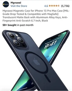 Mgnaooi Magnetic Case for iPhone 13 Pro Max Case MIL-Grade Drop Tested & Comp... - Picture 1 of 1