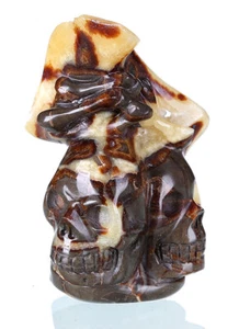 Calavera/cabeza de cristal septario geoda natural de 3,98" talla coleccionables 0V22 - Imagen 1 de 6