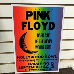 Póster de concierto Pink Floyd 1972 Dark Side of the Moon Tour Hollywood CA 12"x18" - Imagen 1 de 1