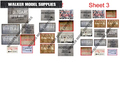 1:16 Scala Pre-tagliati WW2 Tedesco Città / Insegne. Model-Diorama-Soldier 1 - Immagine 1 di 4