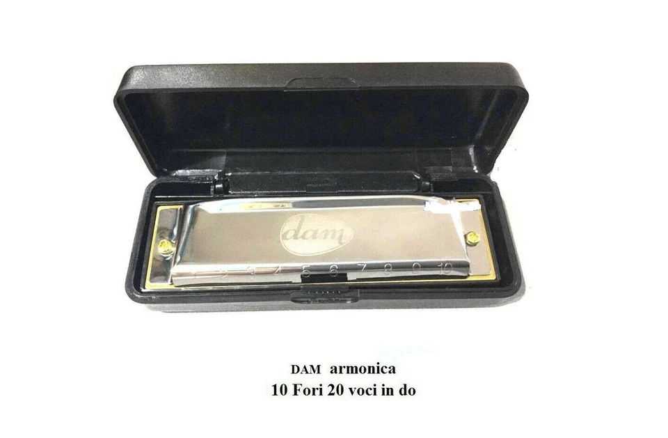 DAM Armonica Diatonica  con 10 Fori 20 voci in do con astuccio - Immagine 1 di 1