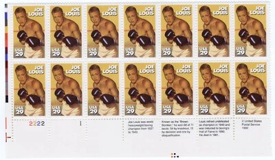 Scott #2766 Joe Louis Plate Block of 14 Stamps - MNH P#2222-1 - Image 1 of 2