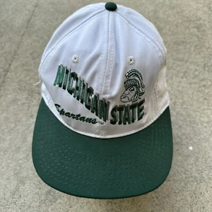 Vintage Michigan State Spartans Hat Snapback College White Green USA - Picture 1 of 9
