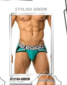 GIGO Sporty Mesh Jockstrap Stylish Fashion Brief Jock Combo Green G12184 2 - Picture 1 of 2
