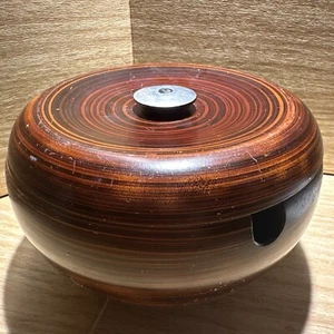 Japanese Natural Wood Lacquerware Sweets Box Ground Tea Bowl Wijima Matcha - Picture 1 of 10