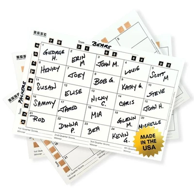 Sports Cards, Inc. Piscina de 25 cuadrados, paquete de 10. Hecho en USA. Perfecto para fútbol Foto 1 de 4