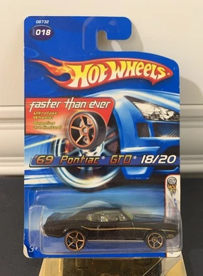 2005 Hot Wheels Faster Than Ever #18 First Editions '69 Pontiac GTO Black - Image 1 of 2