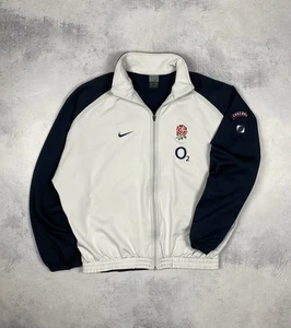 Nike England Hombres Chaqueta de Pista Talla M Gris Rugby Cremallera Entrenamiento Rosa Swoosh - Imagen 1 de 17