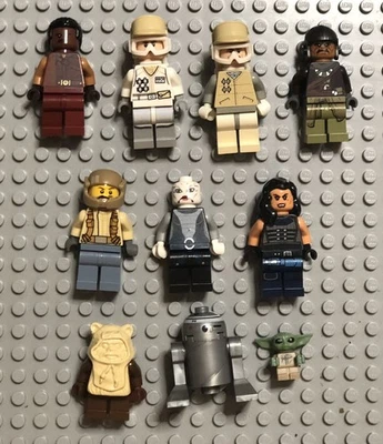 LEGO 10 Star Wars MiniFigura Ewok Hoth Oficial Rebelde Trooper Din Grugu R2Q2 Foto 1 de 4