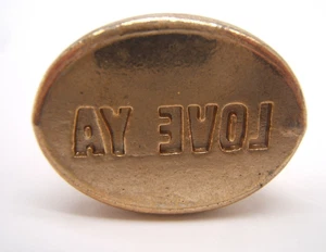 VTG BRASS WAX SEAL STAMP LOVE YA SPELLED OUT - Picture 1 of 2