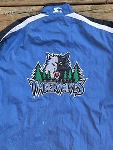 Vintage Starter Minnesota Timberwolves Jacket Full Zip Windbreaker - Medium - Bild 1 von 8
