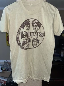 Vintage The Beatles Beatlefest 1983 Shirt Gr. M / Small 80er Band Vintage hellbraun beige - RAR! - Bild 1 von 7