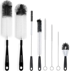 8 Pack Bottle Cleaning Brush Set Long Handle Bottle Cleaner Kettle Lid Straw - Picture 1 of 12