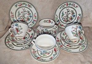 4 Trios ~ Johnson Bros Ironstone "Indian Tree" ~ 200ml cup, saucer & plate ~ VGC - Picture 1 of 10