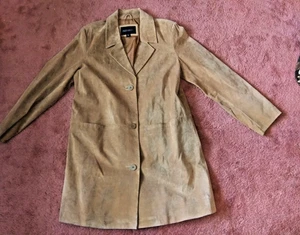 Bernardo Damen Jacke große Knopfleiste Wildleder Longjacke Mantel - Bild 1 von 9