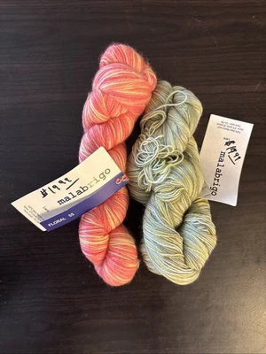 Malabrigo Lace Yarn 2 Skeins 470 Yards 100% Baby Merino Wool Floral Mariposa Lot - Image 1 of 4