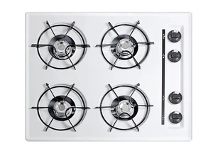 Summit NL03P White 24"W 4 Burner Gas Cooktop With Battery Start Ignition - Picture 1 of 2