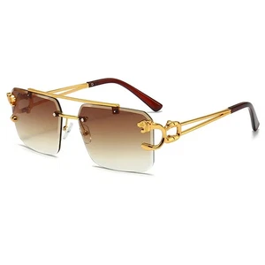 Gafas de sol de diseño elegantes gafas vintage Cool Gold Leopard 5205 B - Imagen 1 de 3