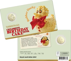 AWW Pastel de Cumpleaños Rubber Ducky 2025 $1 Moneda Sin Circular en Tarjeta - Imagen 1 de 2