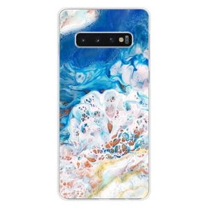 Coque en silicone imprimée compatible Samsung Galaxy S10 5G Marbre océan - Photo 1 sur 6