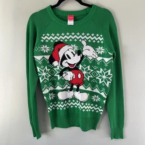 Disney Santa Mickey Mouse Gr. Small grün Ugly Christmas Holiday Pullover - Bild 1 von 11
