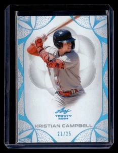 KRISTIAN CAMPBELL 2024 Leaf Trinity MLB Baseball #21/25 WHITE BLUE FOIL - Picture 1 of 2
