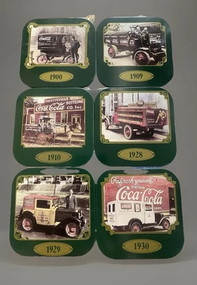 Vintage, Coca-Cola Set of 6 Coasters Delivery Trucks of the 1900s W Box 1990 - Image 1 of 4