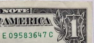 Billete de $1 2017A número de serie escalera dispersa VERDADERA 🪜 dígitos 3-0 - E 09583647 C - Imagen 1 de 3