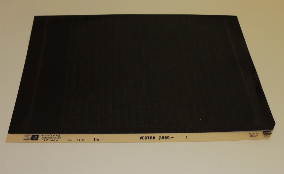 Microfiche Catalogo Ricambi Opel Vectra Stand 03/1989 - Immagine 1 di 1