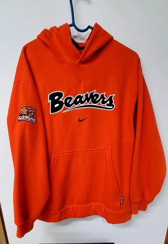 Vintage Oregon State Beavers Nike Team Center Swoosh Hoodie Embroidered Med Cover