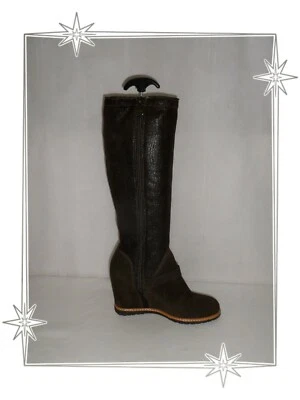 Bottes Compensées  Fantaisies en Daim Fourrées Marron  Geox Pointure 39 - Photo 1/4