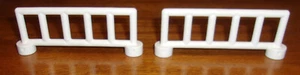 Lego Duplo - Two Railed Fencing Pieces - White - Picture 1 of 3