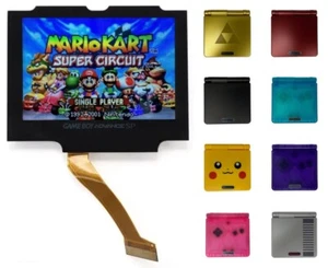 Gameboy Advance SP 720x480 IPS LCD Backlight Kit V5 3.0 *NO SOLDER* with Shell - Picture 1 of 61