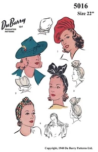 DuBarry 5016 Pattern HATS Turban Beret Chemo Alopecia 22" Head - Picture 1 of 4