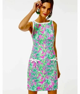 NWT Lilly Pulitzer Kathleen Stretch Shift Dress Prosecco Pink Hangin Around Sz 8 - Picture 1 of 8