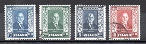 Island 1952 alter Satz Svein Bjornsson Briefmarken (Michel 281/84) schön gebraucht - Bild 1 von 2