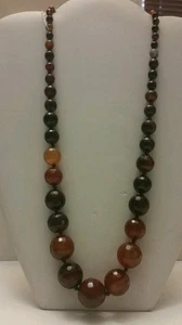 Gorgeous cognac brown agate beaded short designer necklace - Picture 1 of 3