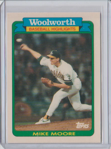 1990 Topps Woolworth Baseball Highlights #27 Mike Moore Oakland Athletics - Image 1 of 1