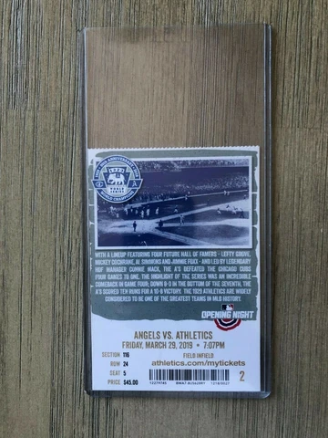 2019 Oakland Athletics MLB Official Mint Ticket Stubs - pick any game! Cover
