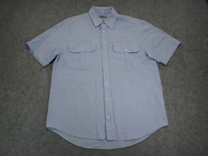 R.M. Williams Shirt Mens Large Blue Short Sleeve Pockets Western Button Up - Picture 1 of 14
