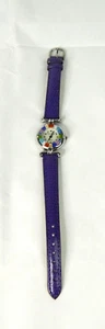 UnoAlla Voia Purple Leather Vintage Ladies Murano Glass Quartz Watch Working - Picture 1 of 4