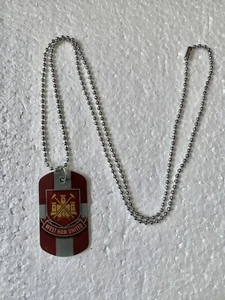 WEST HAM UNITED FC Necklace Fashion Dog Tag (5x3cm) With Silver Chain 70cm - Picture 1 of 4
