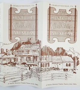 Folleto de viaje de colección histórico Michie Tavern Museum Charlottesville Virginia - Imagen 1 de 9