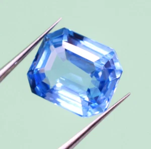 Emerald Cut 8-10 Ct Natural Santa Maria Sea Blue Aquamarine Ring Size Gem - Picture 1 of 8