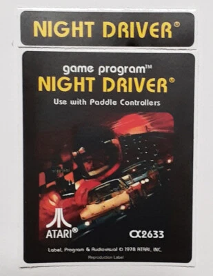 Replacement Atari 2600 Night Driver Label - Machine cut just peel and stick - Image 1 of 3