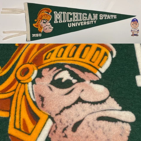 Vintage Michigan St State Spartans College University Mid Size Pennant 8.25x23.5 Cover