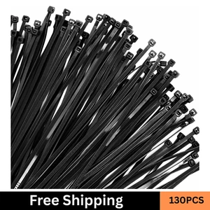 130PCS Cable Zip Ties Heavy Duty 14 Inch Zip Ties,50Lbs Tensile Strength,Nylon C - Picture 1 of 7