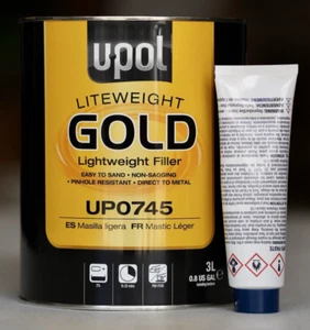 UPOL UP0745 GOLD Lightweight Body Filler- 1 Gallon- 3 Liter Can - Picture 1 of 7